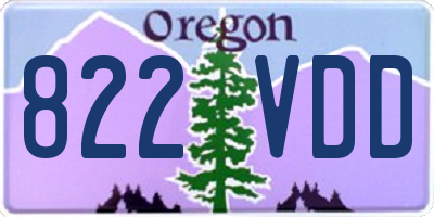 OR license plate 822VDD