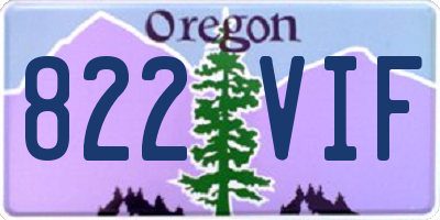 OR license plate 822VIF