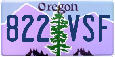 OR license plate 822VSF