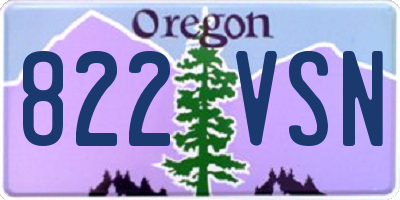 OR license plate 822VSN