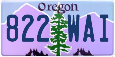 OR license plate 822WAI