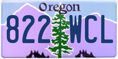 OR license plate 822WCL