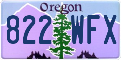 OR license plate 822WFX