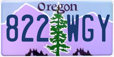 OR license plate 822WGY