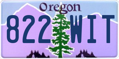 OR license plate 822WIT