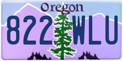 OR license plate 822WLU