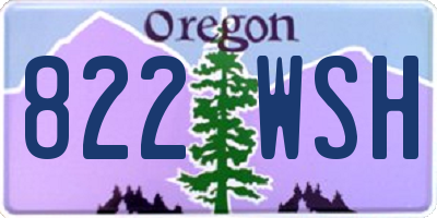 OR license plate 822WSH