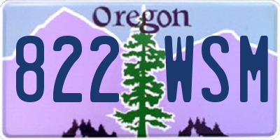 OR license plate 822WSM