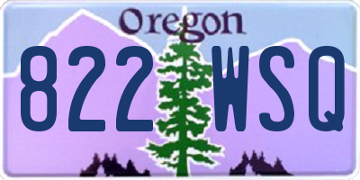 OR license plate 822WSQ