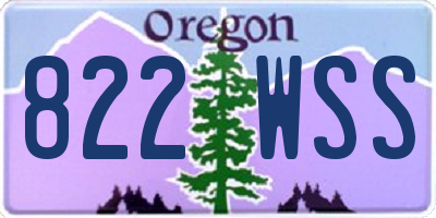 OR license plate 822WSS
