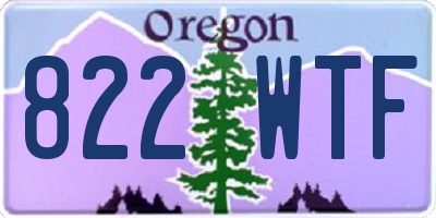 OR license plate 822WTF