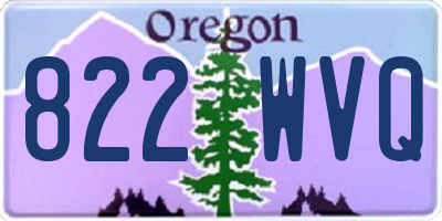 OR license plate 822WVQ