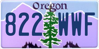 OR license plate 822WWF