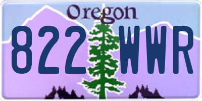 OR license plate 822WWR