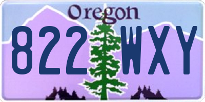 OR license plate 822WXY