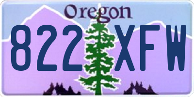 OR license plate 822XFW