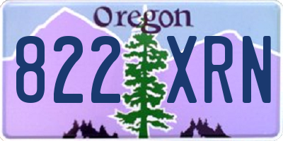 OR license plate 822XRN