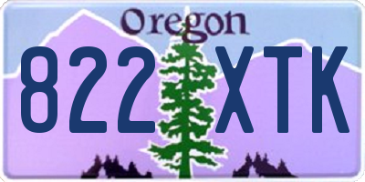 OR license plate 822XTK