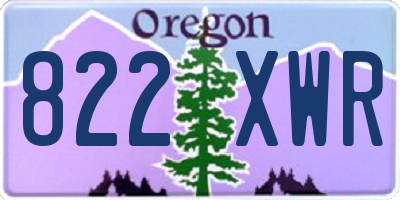 OR license plate 822XWR