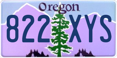 OR license plate 822XYS