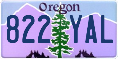 OR license plate 822YAL
