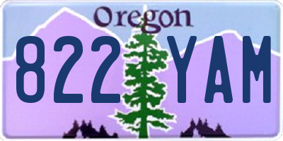 OR license plate 822YAM