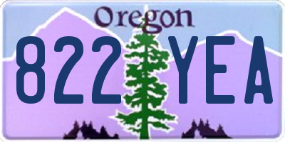 OR license plate 822YEA