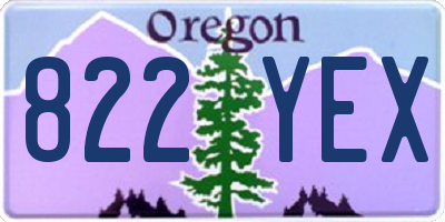 OR license plate 822YEX