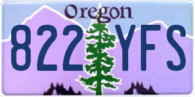 OR license plate 822YFS