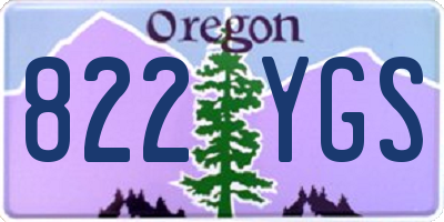 OR license plate 822YGS