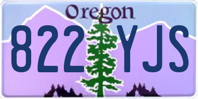 OR license plate 822YJS