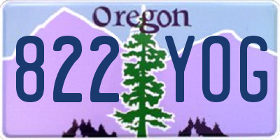 OR license plate 822YOG