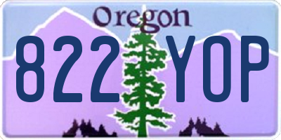 OR license plate 822YOP
