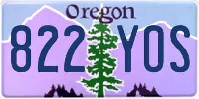 OR license plate 822YOS