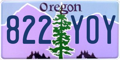 OR license plate 822YOY