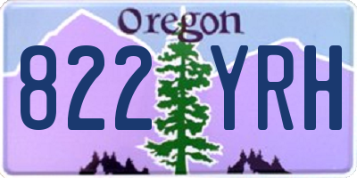 OR license plate 822YRH