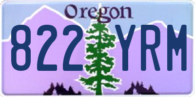 OR license plate 822YRM