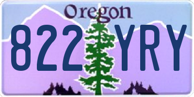 OR license plate 822YRY