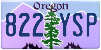 OR license plate 822YSP