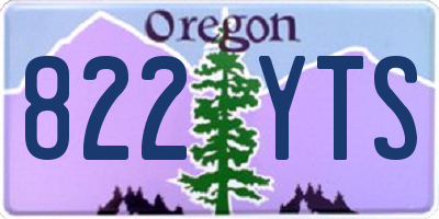 OR license plate 822YTS