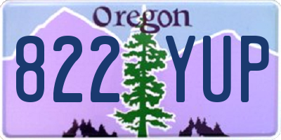 OR license plate 822YUP
