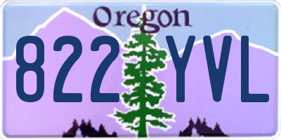 OR license plate 822YVL