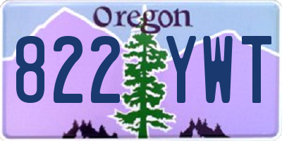 OR license plate 822YWT