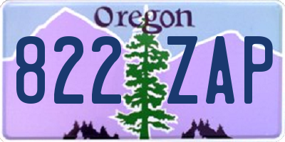 OR license plate 822ZAP