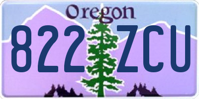 OR license plate 822ZCU
