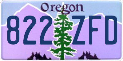 OR license plate 822ZFD