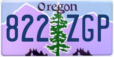 OR license plate 822ZGP