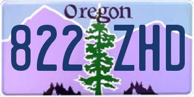 OR license plate 822ZHD