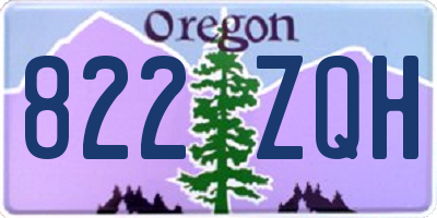 OR license plate 822ZQH