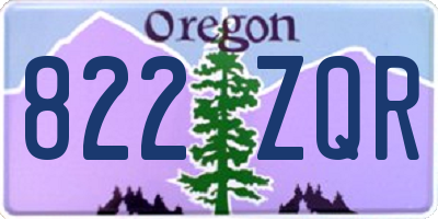 OR license plate 822ZQR